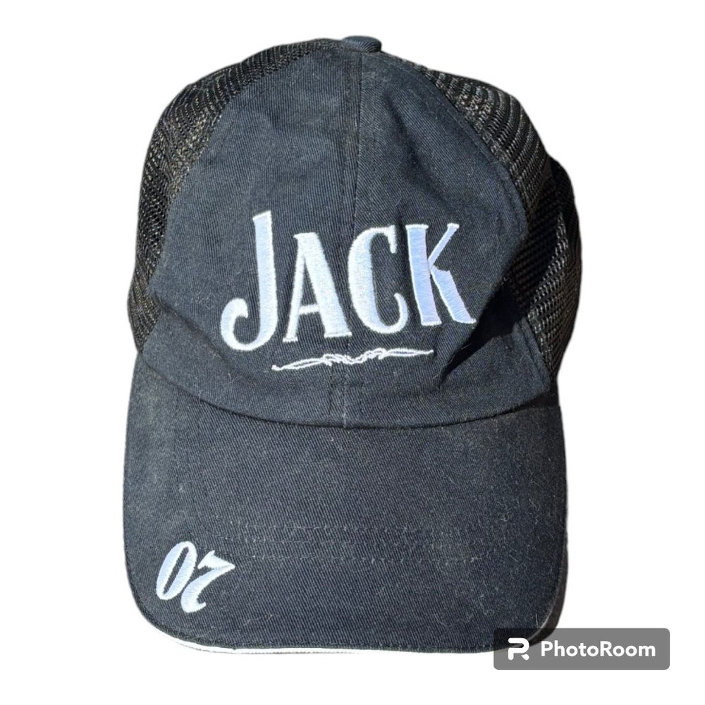 Jack Daniels 07‎ NASCAR Baseball Cap Trucker Hat Black Mesh Adj. One Size